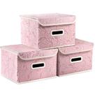 Caixas de armazenamento PRANDOM, tecido grande com tampas, 44x30x25cm, rosa, pacote com 3 Caixas de armazenamento PRANDOM, tecido grande com tampas, 44x30x25cm, rosa, pacote com 3