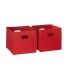Caixas de armazenamento RiverRidge Folding com alças vermelhas, conjunto de 2