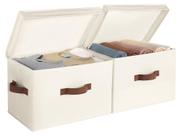 Caixas de armazenamento StorageWorks Decorative com tampa, 20L Ivory, pacote com 2