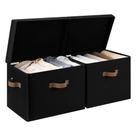 Caixas de armazenamento StorageWorks Decorative com tampa, 40L, pretas, pacote com 2