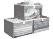 Caixas de armazenamento StorageWorks Large com janela transparente, cinza, pacote com 3