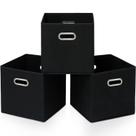 Caixas de armazenamento: tecido preto STOREONE, 11x11x11 cm, conjunto de 3
