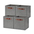 Caixas de armazenamento Temary Cube 28x28x28cm Tecido 4 peças cinza Caixas de armazenamento Temary Cube 28x28x28cm Tecido 4 peças cinza