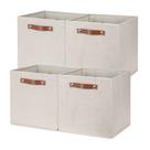 Caixas de armazenamento Temary Cube, organizador de tecidos de 30 cm, 4 peças, bege