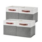 Caixas de armazenamento Temary Cube, pacote com 4, 11x11x11, tecido dobrável