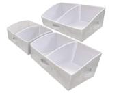 Caixas de armazenamento UNAMAX Trapezoid Large, 3 pacotes, tecido cinza