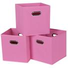 Caixas de armazenamento Yunkeeper Black Fabric 33x33cm Conjunto de 3 rosas