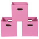 Caixas de armazenamento Yunkeeper Fabric Cube Organizer 11x11x11cm - rosa