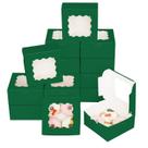 Caixas de biscoitos Bakepacker Deep Green 60 unidades 15x15x7cm com janela