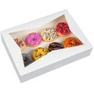 Caixas de biscoitos de padaria ONE MORE, pacote com 15, 36 x 25 x 8 cm, brancas com janela