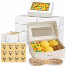Caixas de biscoitos Leafiew, pacote com 30, 9 x 6 x 3 polegadas com janela (branca)