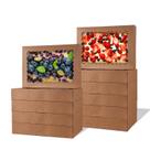 Caixas de biscoitos PFAMKEER 8 peças 35x25x6cm com janela de papelão marrom
