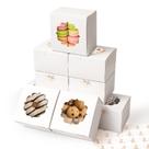 Caixas de biscoitos Shallive 4x4x6,35 cm 50 unidades brancas com janela