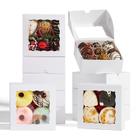 Caixas de biscoitos TEMLQPACK 50 unidades com janela de plástico de 12,5 x 12,7 x 5 cm