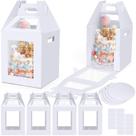 Caixas de bolo altas Naleyber para bolos Tier, pacote com 4 pacotes de 25 x 25 x 30 cm com janela