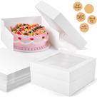 Caixas de bolo DOYIDE 12 x 12 x 6 polegadas brancas com janela de 12 unidades