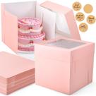 Caixas de bolo DOYIDE 12x12x12 polegadas com janela rosa, 12 unidades