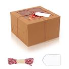 Caixas de bolo DOYIDE, 20 unidades, 20 x 20 x 13 cm, papelão marrom com janela