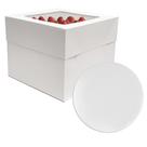 Caixas de bolo GylSun (3 conjuntos de 25x25x20cm com tábuas, caixas de padaria)