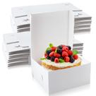Caixas de bolo Ireer 50, pacote 30,5 x 30,5 x 15,3 cm, papelão branco Caixas de bolo Ireer 50, pacote 30,5 x 30,5 x 15,3 cm, papelão branco