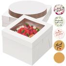 Caixas de bolo Kootek 10 conjuntos com tábuas de bolo 25x25x20cm brancas