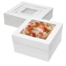 Caixas de bolo Mefleet 14x14x15cm 10 unidades com janela de papelão branco