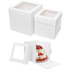 Caixas de bolo Mefleet 16 peças 30x30x30cm 25x25x25cm com janela branca