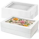 Caixas de bolo MUMULULU 12 peças 35x25x10 cm brancas com papel de janela