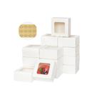 Caixas de bolo Zzrywuty, 50 pacotes de 13 x 13 x 6 cm, brancas com janela Caixas de bolo Zzrywuty, 50 pacotes de 13 x 13 x 6 cm, brancas com janela