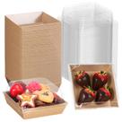 Caixas de charcutaria ROSPAKTEK, pacote com 100 x 10 x 6,5 cm com tampas transparentes