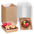 Caixas de charcutaria TEMLQPACK, pacote com 50 unidades, marrons, 10 x 10 x 6,3 cm com tampas Caixas de charcutaria TEMLQPACK, pacote com 50 unidades, marrons, 10 x 10 x 6,3 cm com tampas
