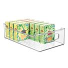 Caixas de contêineres de armazenamento MDesign Wide Plastic com alças transparentes