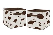 Caixas de cubo de armazenamento Sweet Jojo Designs Brown/Cream Cow Print
