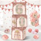 Caixas de decoração Guiruiy 60th Birthday Women Pink Rose Gold