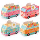 Caixas de lembrancinhas de festa ANGOLIO Groovy Hippie Peace Bus x12
