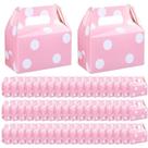 Caixas de lembrancinhas de festa TecUnite Pink Polka Dot com alças 16x16x9cm