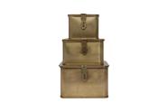Caixas de metal decorativas Creative Co-Op Square Gold Finish