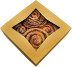 Caixas de padaria BAKELUV, pacote de 100, 20x20x6,4 cm, marrons com janela