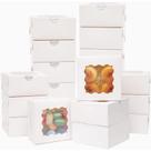Caixas de padaria Bakepacker brancas com janela 15x15x7,5 cm 60 unidades