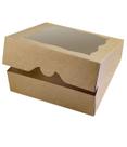 Caixas de padaria CHERRY, pacote com 15, 25x25x8cm com janela de PVC marrom