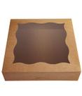 Caixas de padaria CHERRY, pacote com 15, 30x30x8cm com janela de PVC Kraft