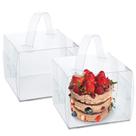 Caixas de padaria Hzzycaxli transparentes 20 unidades 15x15x13cm com alças