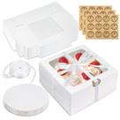 Caixas de padaria KEEPARTY brancas com janela 28 unidades 20x20x10cm Caixas de padaria KEEPARTY brancas com janela 28 unidades 20x20x10cm