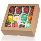 Caixas de padaria TEMLQPACK 25 unidades marrons com janela 23x23x6cm lq992.5zs25