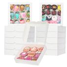 Caixas de padaria TEMLQPACK 50 unidades brancas com janela 20,3 x 20,3 x 5 cm