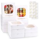 Caixas de padaria YODYZJ, pacote com 20, com janela, 20x20x6cm, brancas Caixas de padaria YODYZJ, pacote com 20, com janela, 20x20x6cm, brancas