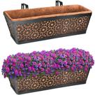 Caixas de plantio Halatool, kit com 2 unidades, 61 cm, metal com forro de fibra de coco Caixas de plantio Halatool, kit com 2 unidades, 61 cm, metal com forro de fibra de coco