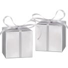 Caixas de presente Aacortalk Mini Silver 5x5x5cm com fitas (100 unidades)