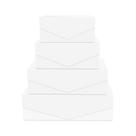 Caixas de presente BLK&WH, conjunto de 4 tampas magnéticas brancas foscas