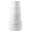 Caixas de presente Briful Round, conjunto de 4 tamanhos variados brancos